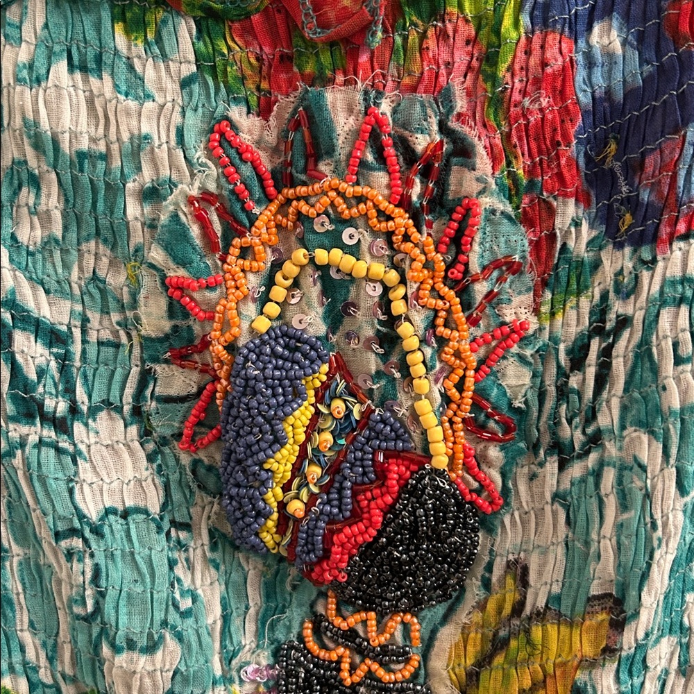 Colorful Patterned Off-Shoulder Dress - Picture 8 of 10